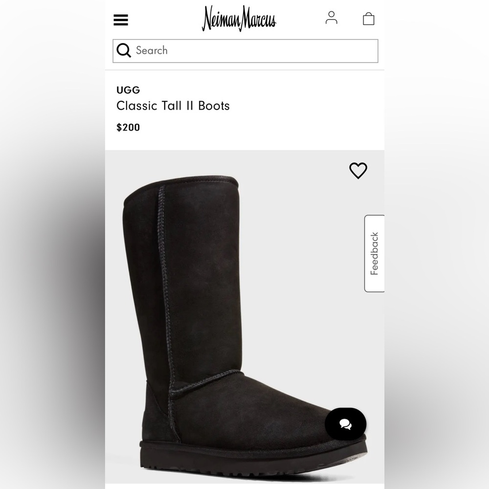 UGG Black Classic Tall Boots - Size 8